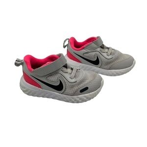 Nike Gray Pink Revolution 5 Running Shoes Size 6 C Toddler